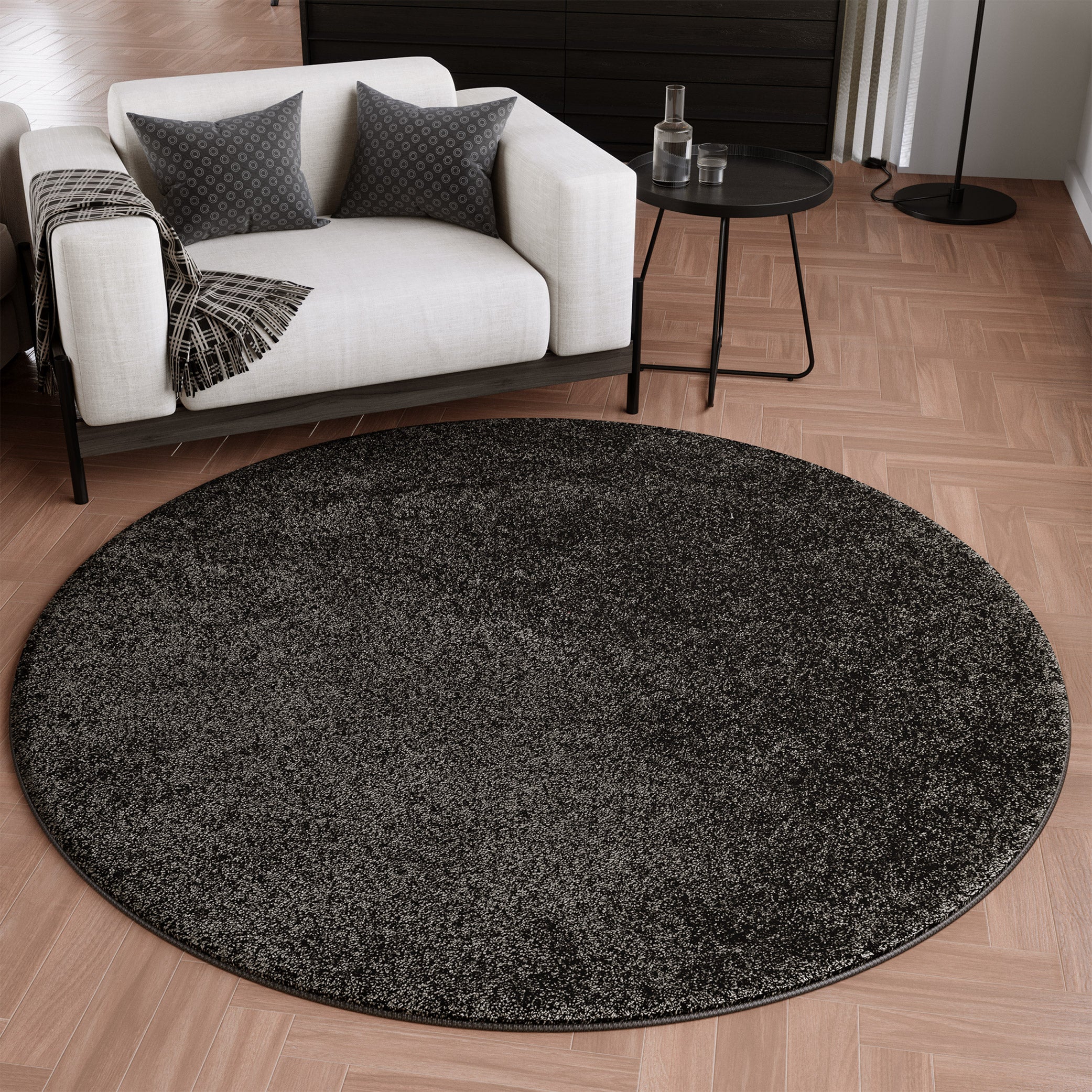 Kurzflorteppich Rund Anthrazit Wogh WECONhome online bestellen