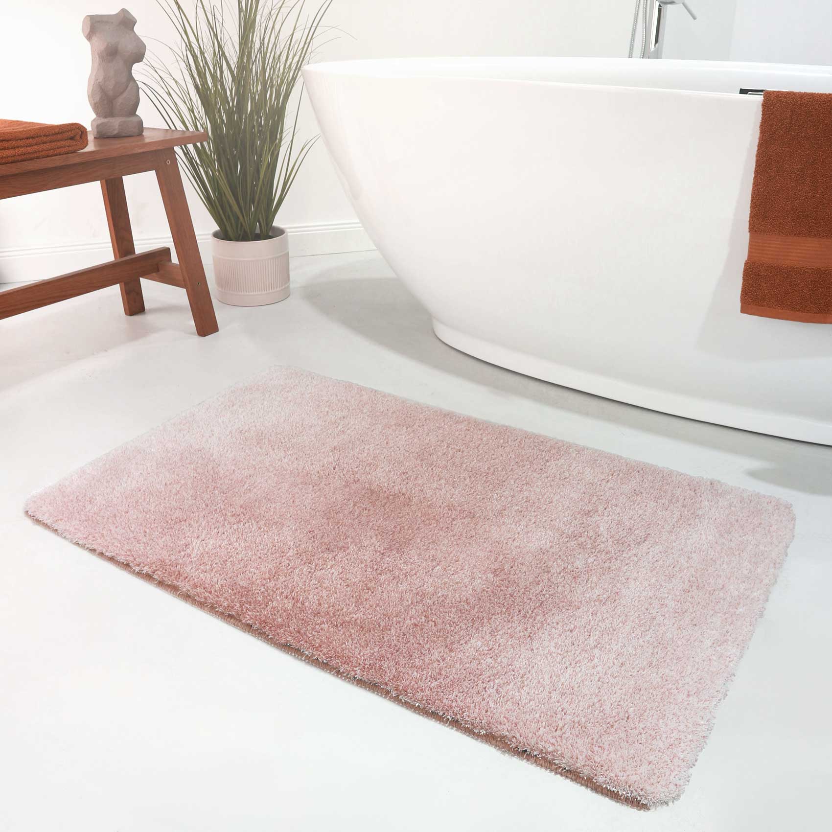 Caleffi Baumwolle Meerjungfrau Badteppich – Rosa, Rutschfeste Unterseite, Saugfähig, Ungiftige Farben