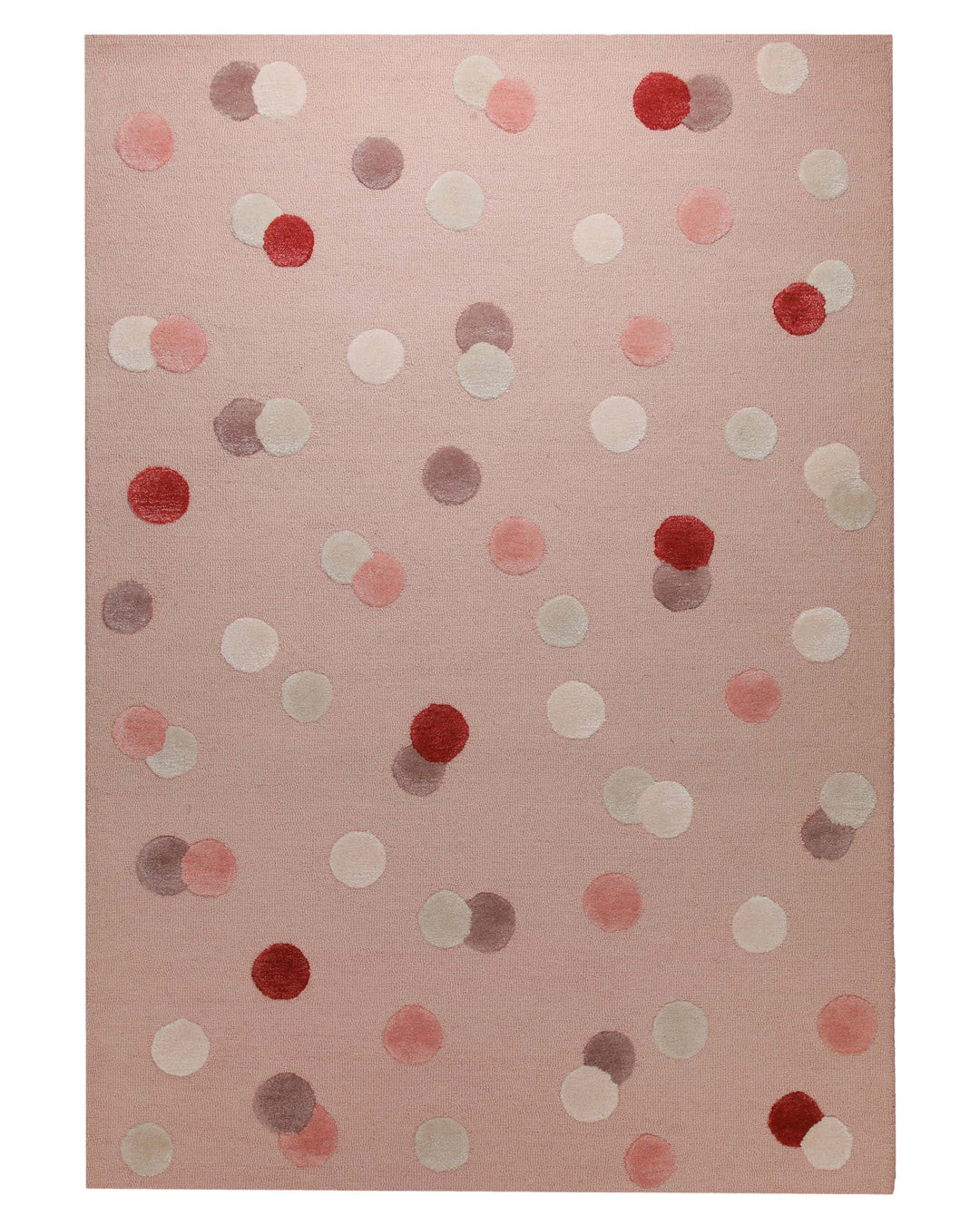 Konfetti auf Blush - Handtuft Wolle 160 x 230 cm – Detailaufnahme der Textur