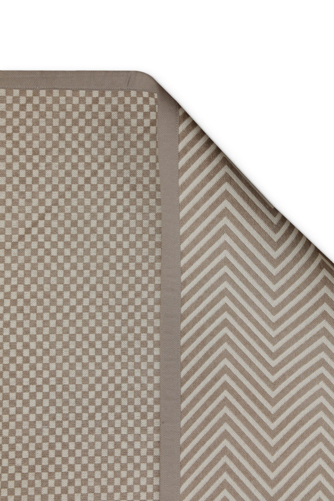 Baumwollteppich Estland beidseitig Feinkaro beige 160x230 cm – weitere Detailaufnahme