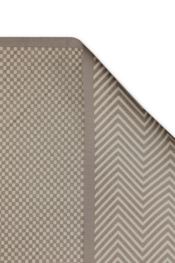Baumwollteppich Estland beidseitig Feinkaro beige 160x230 cm – weitere Detailaufnahme