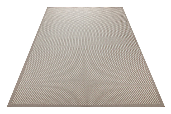 Baumwollteppich Estland beidseitig Feinkaro beige 160x230 cm – im Wohnambiente arrangiert