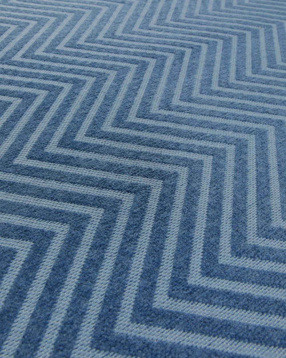 Baumwollteppich Estland beidseitig Zickzack blau 160x230 cm – Detailansicht des Flors