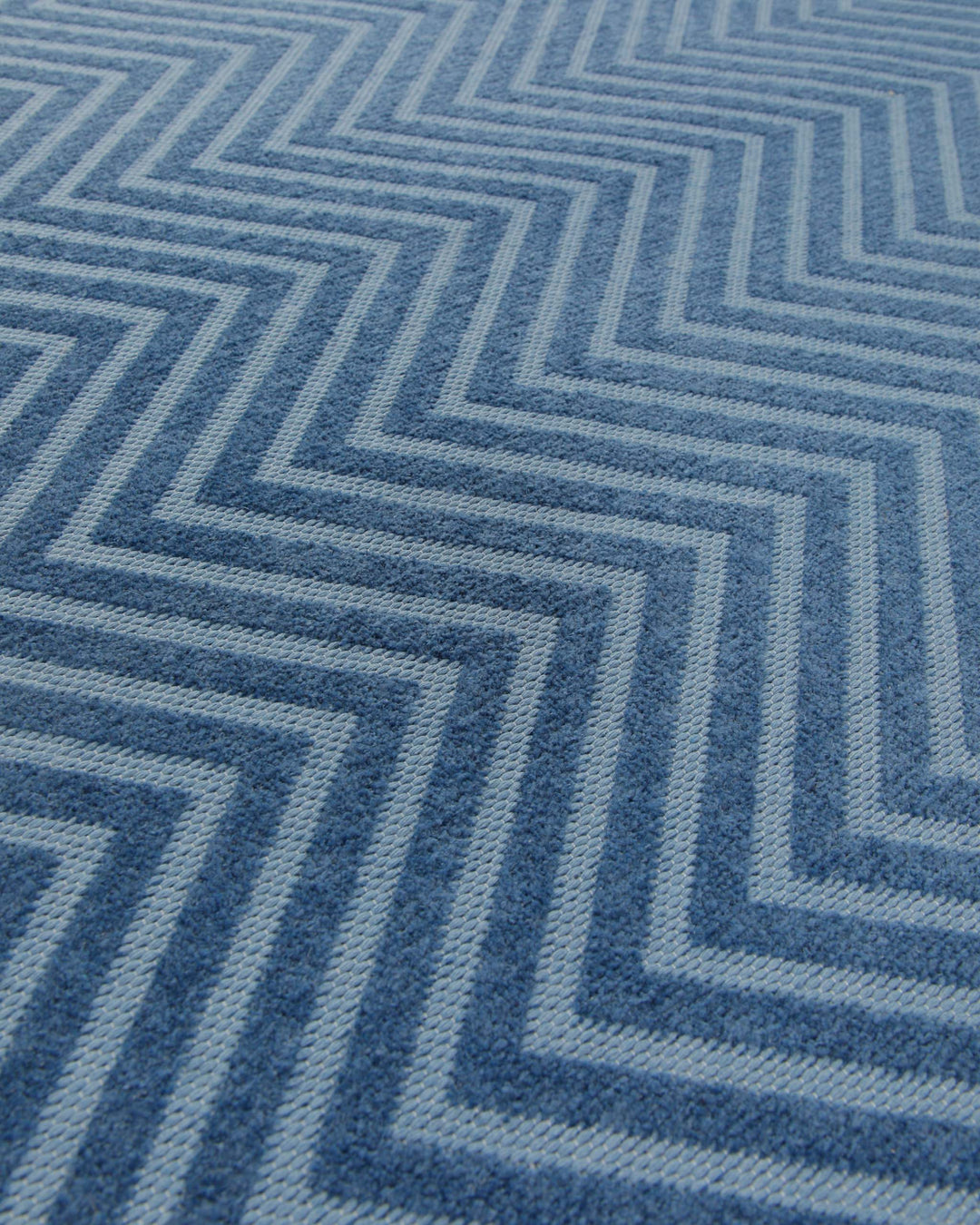 Baumwollteppich Estland beidseitig Zickzack blau 160x230 cm – Detailansicht des Flors