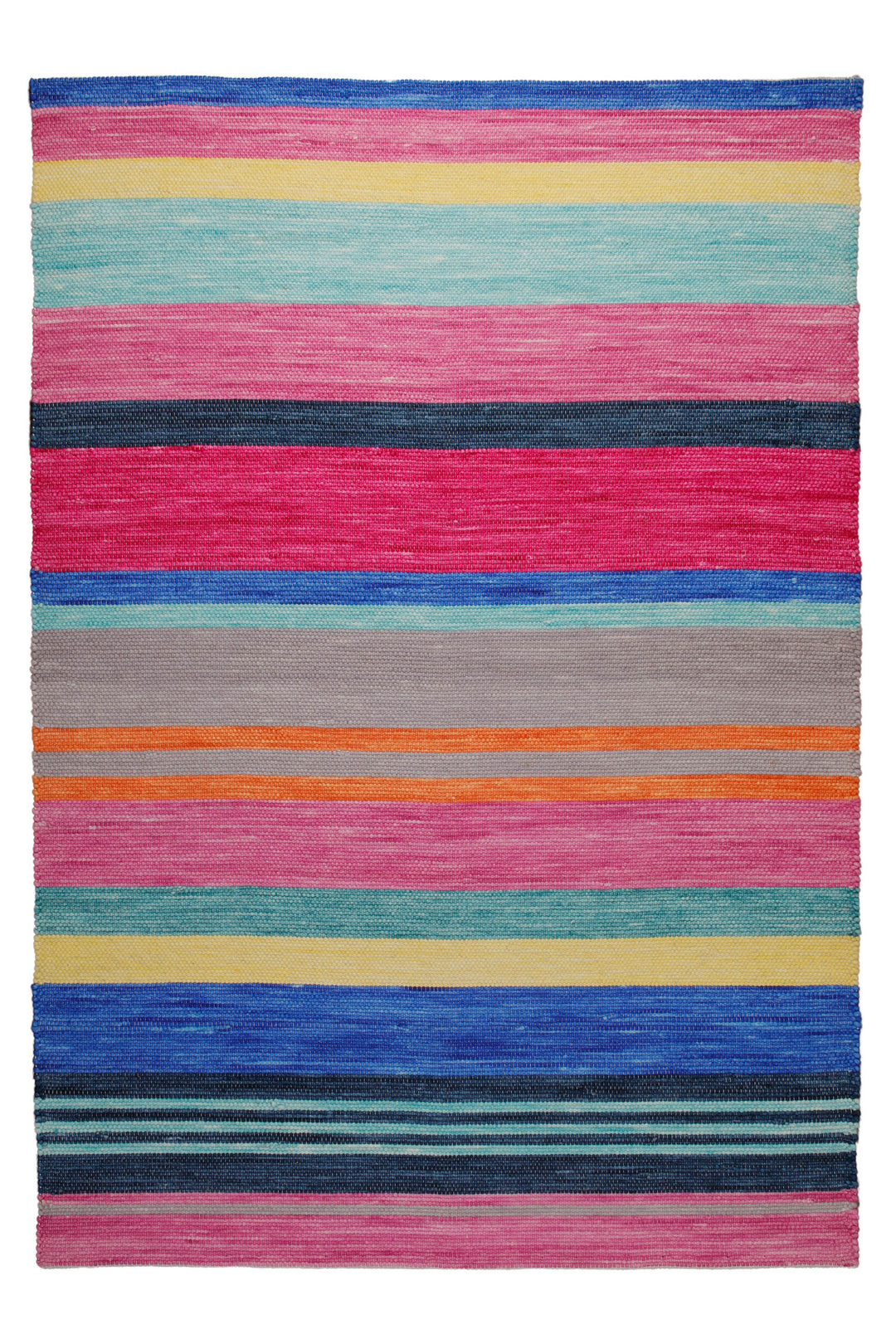 160x230 Teppich Wohnzimmer Happy Stripes – Bunter Baumwollteppich für gute Laune