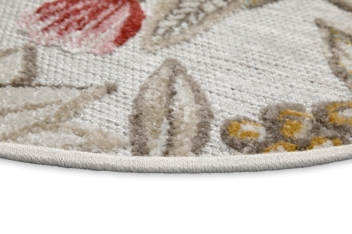 Abloom Outdoor beige Kurzflor rund