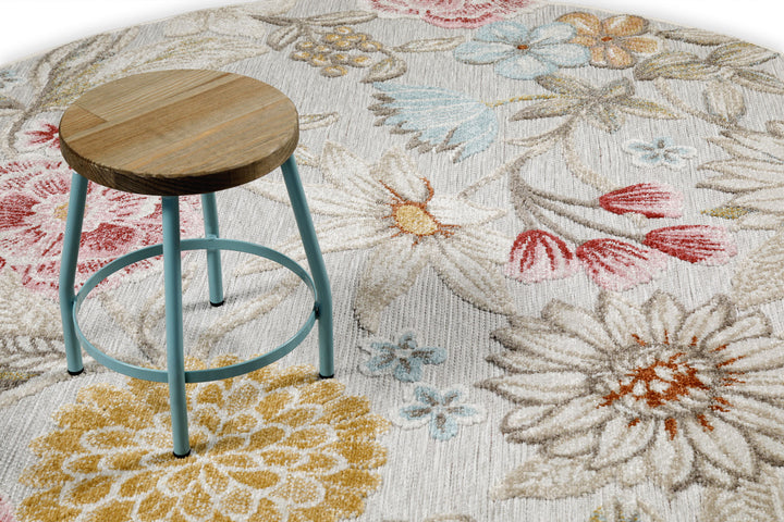 Abloom Outdoor beige Kurzflor rund