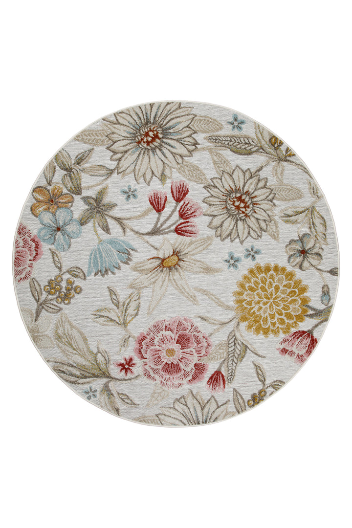 Abloom Outdoor beige Kurzflor rund