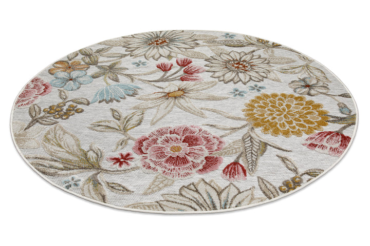 Abloom Outdoor beige Kurzflor rund