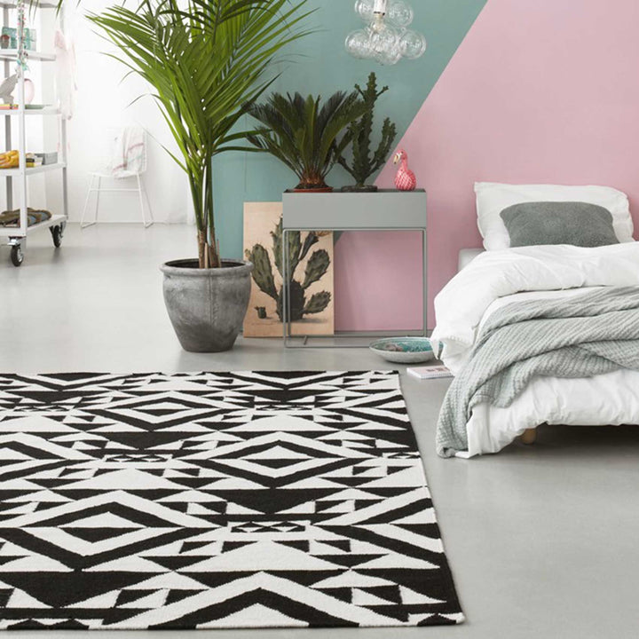 Black Mellow Teppich schwarz Kurzflor rechteckig