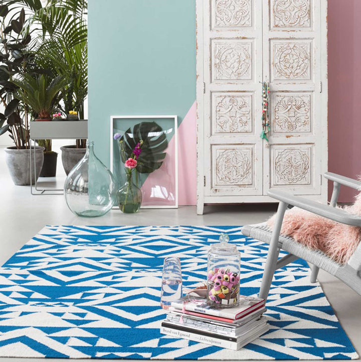 Blue Mellow Teppich blau Kurzflor rechteckig