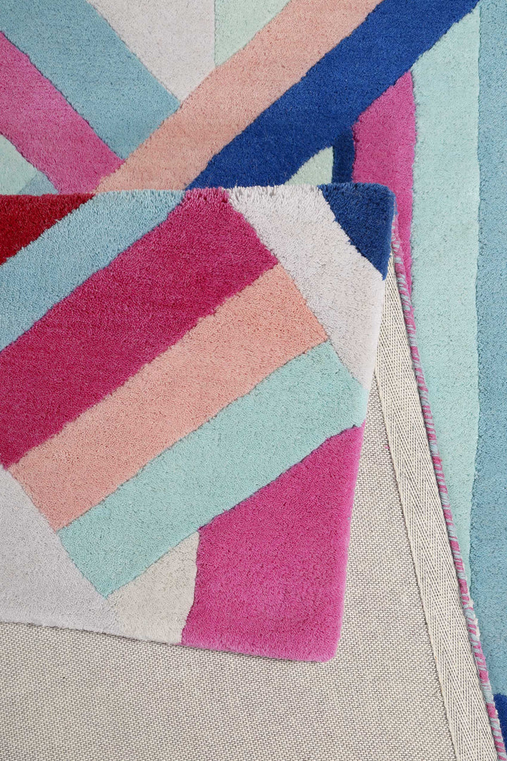 Linear Teppich rosa Kurzflor rechteckig