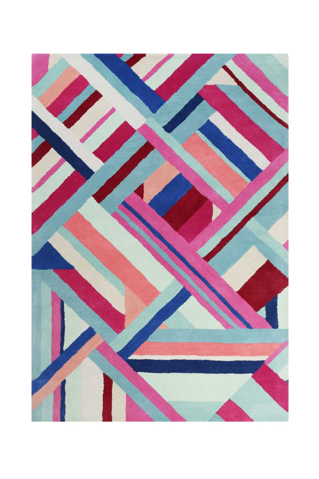 Linear Teppich rosa Kurzflor rechteckig