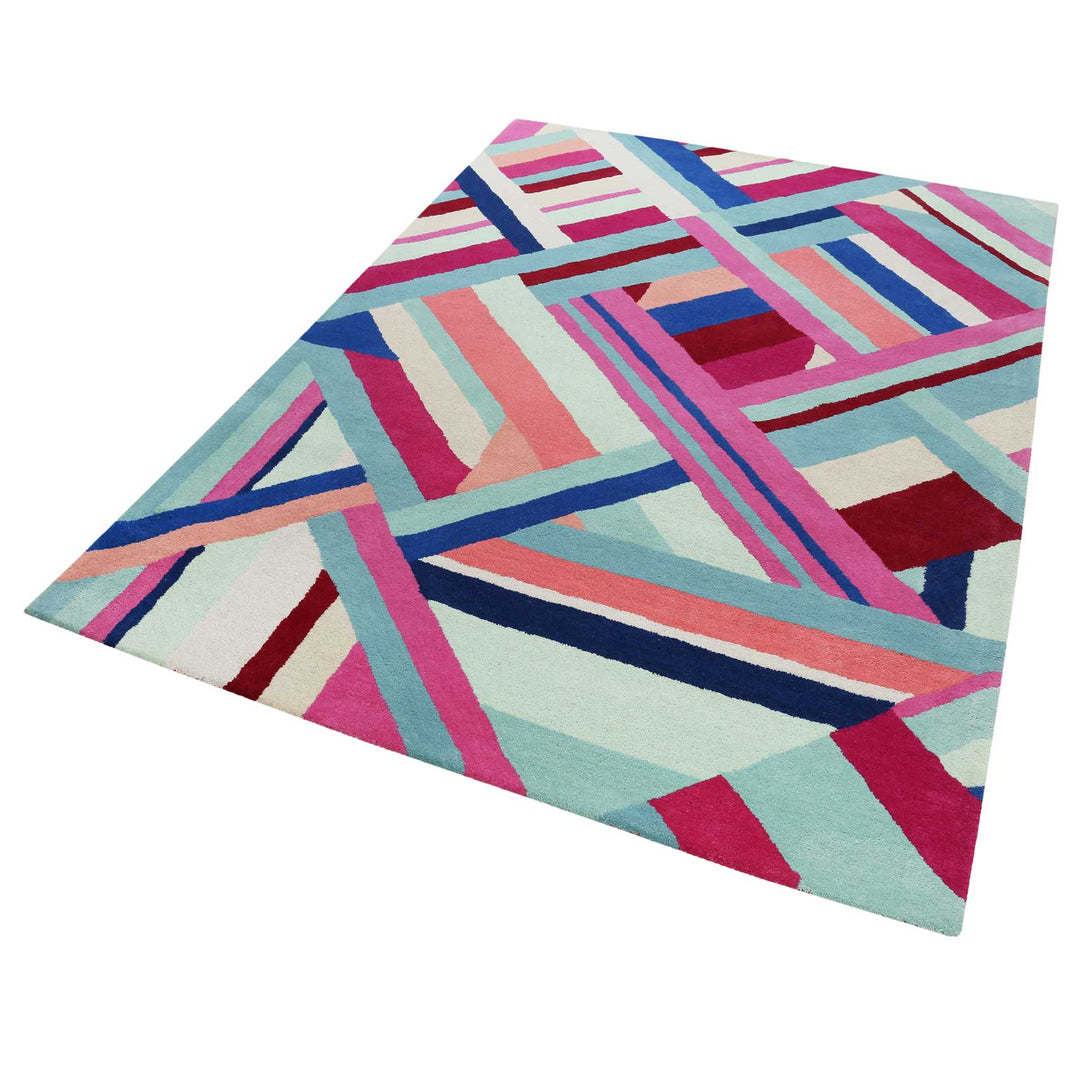 Linear Teppich rosa Kurzflor rechteckig