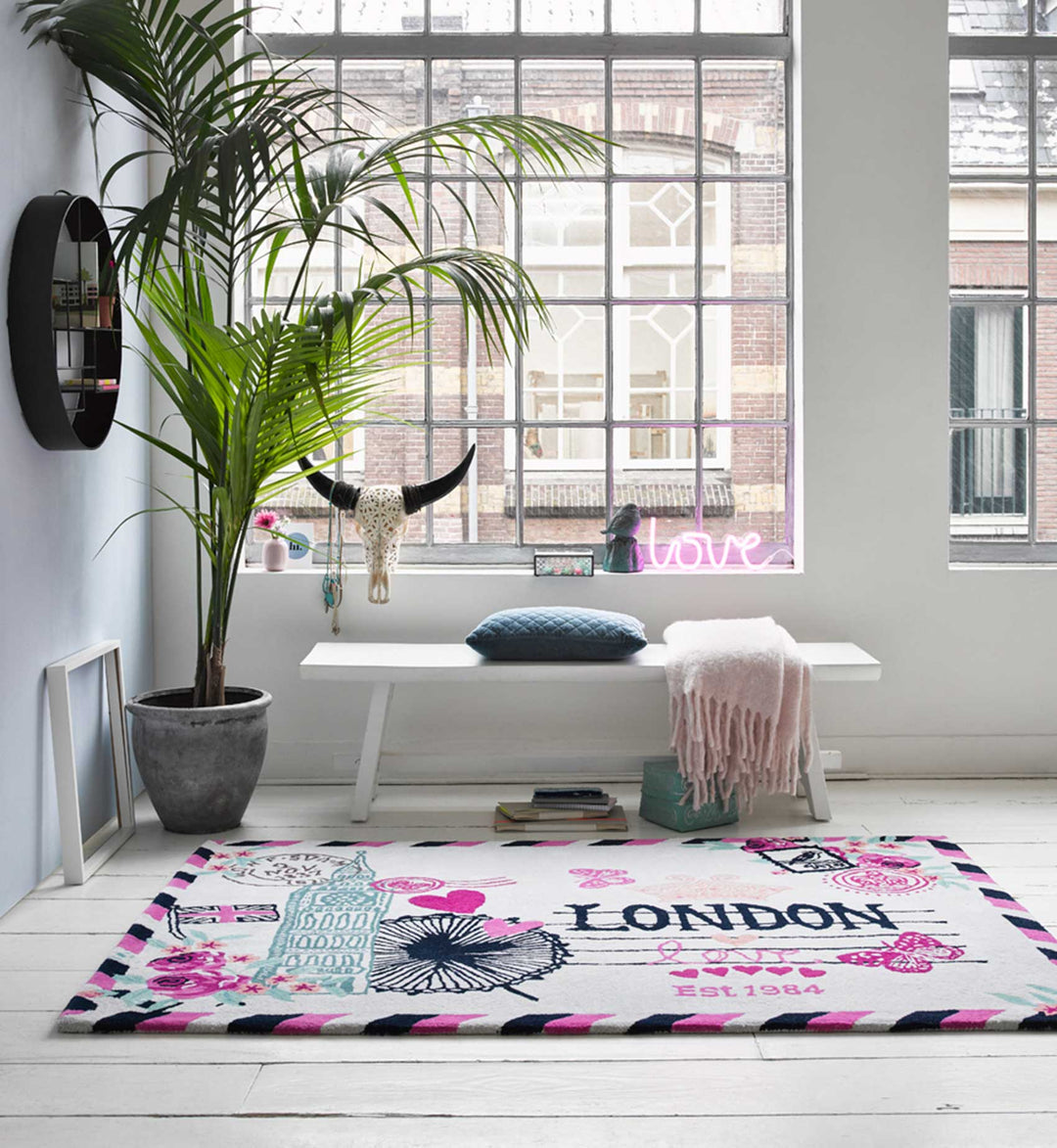 Metropolis Teppich beige Kurzflor rechteckig