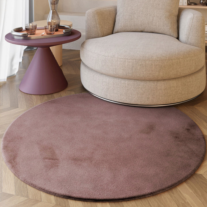 Esprit Teppich Rund Altrosa und sehr flauschig Hochflor