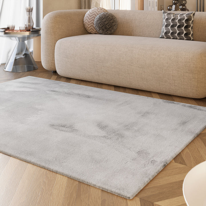 Alice Teppich hellgrau-beige Hochflor rechteckig