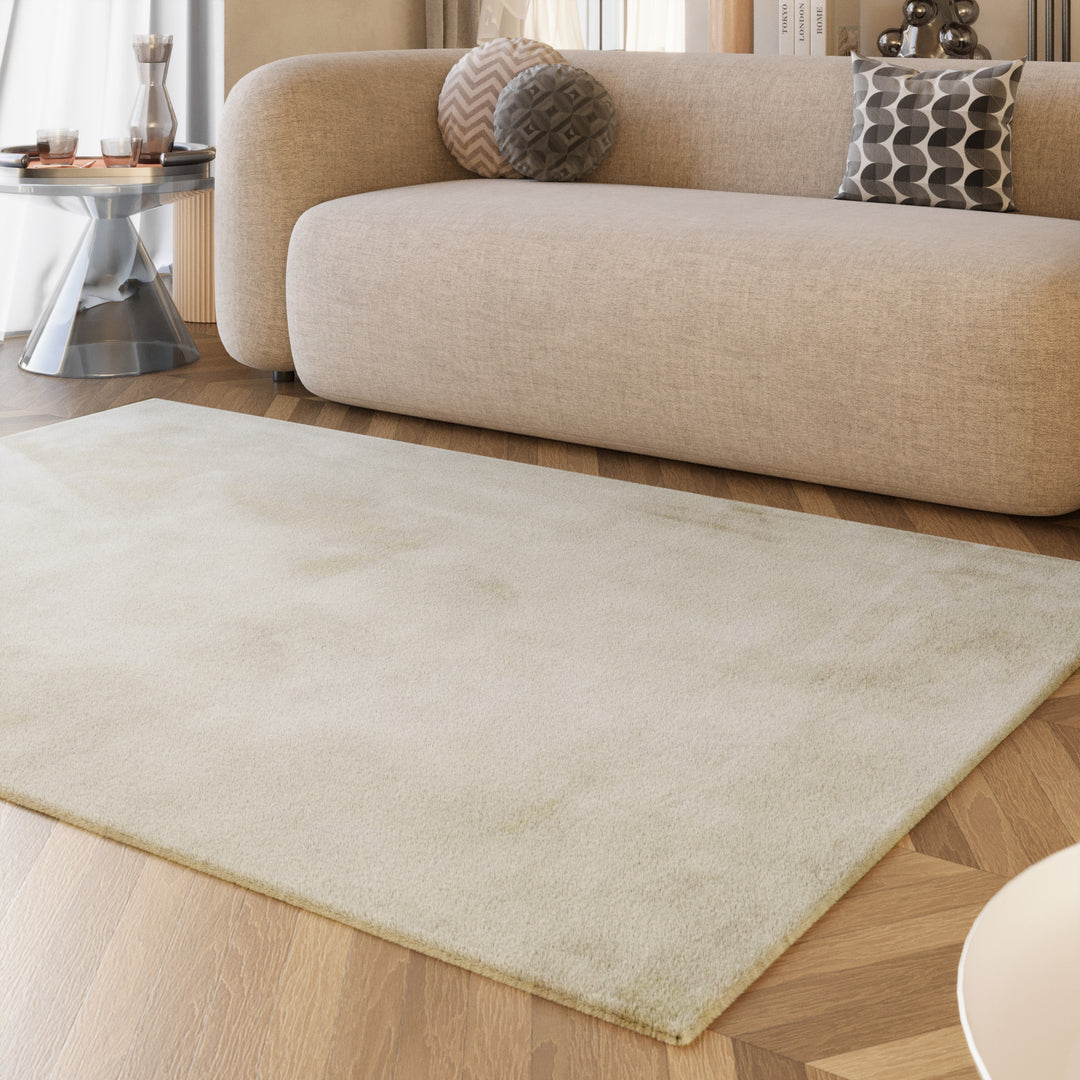 Alice Teppich creme beige Hochflor rechteckig
