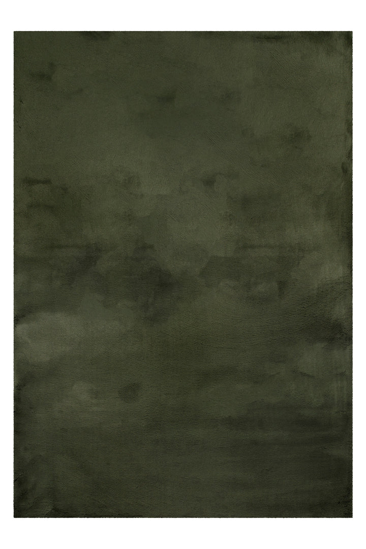 Hochflor Teppich Alice Oliv Grün Frontansicht