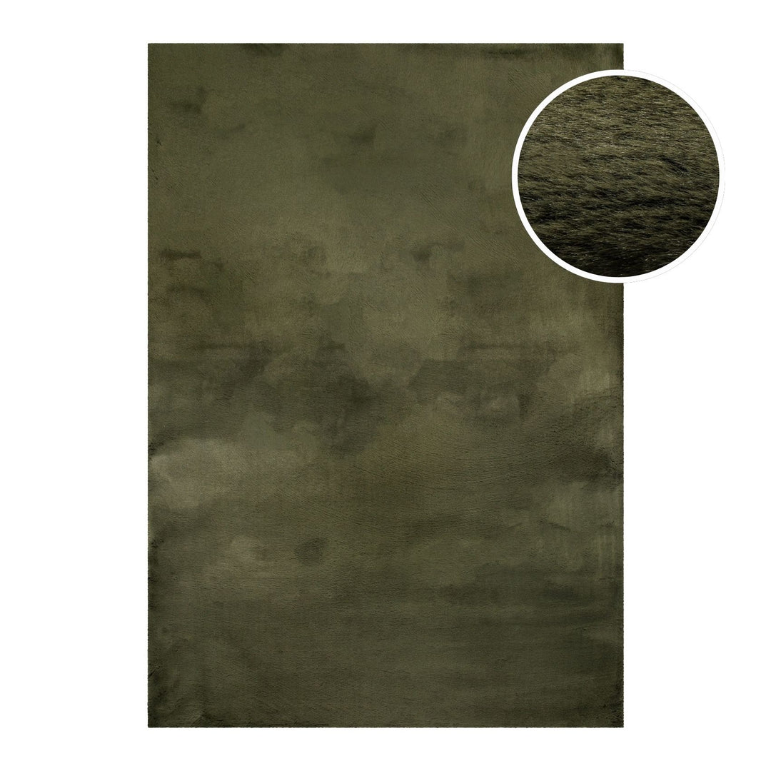 Alice Teppich olive Hochflor rechteckig