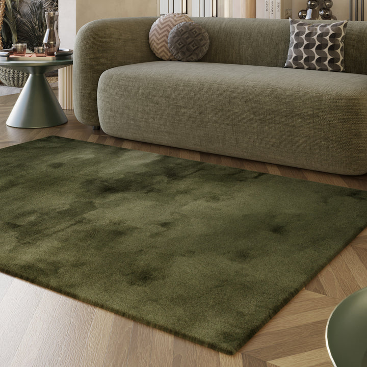 Alice Teppich olive Hochflor rechteckig