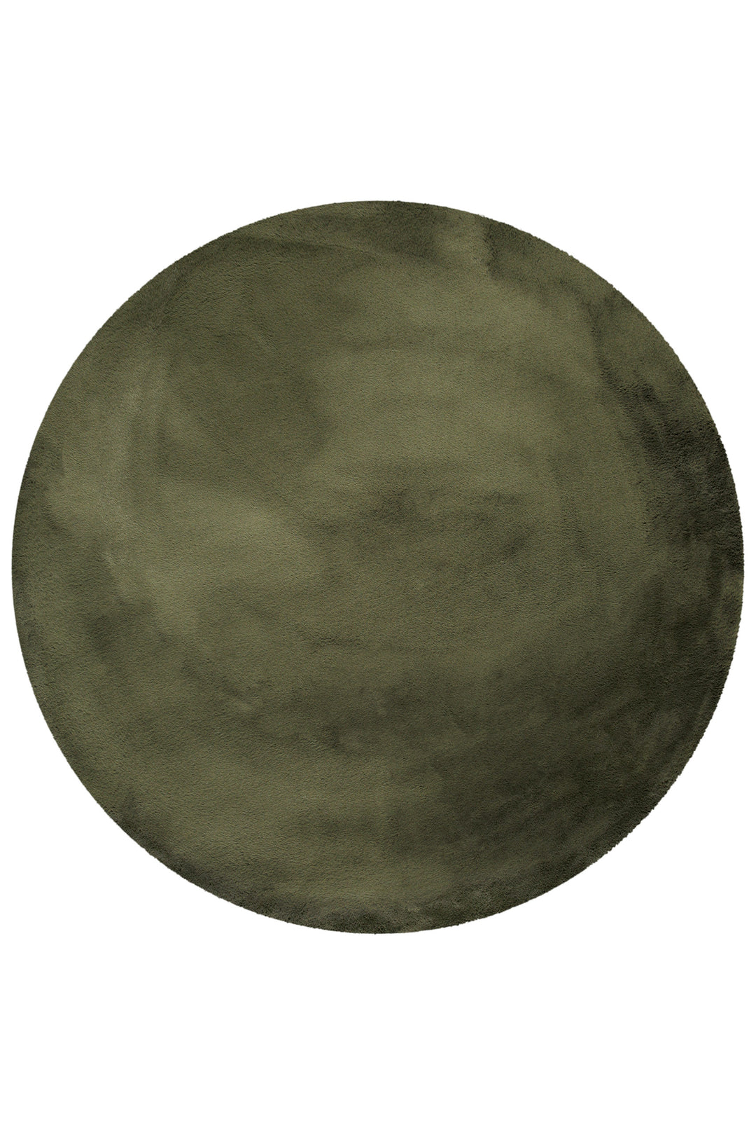 Alice Teppich olive Hochflor rund