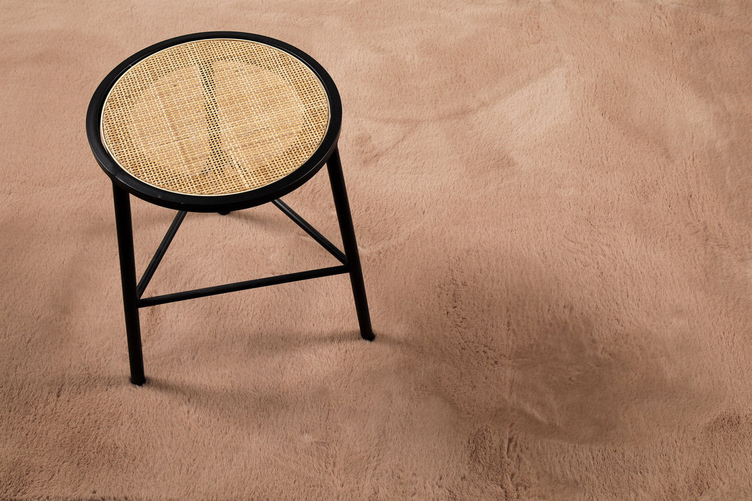 Alice Teppich apricot Hochflor rund