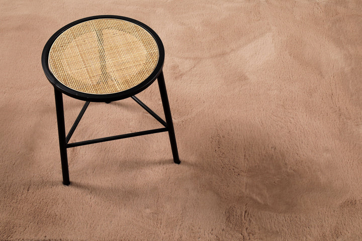 Alice Teppich apricot Hochflor rund