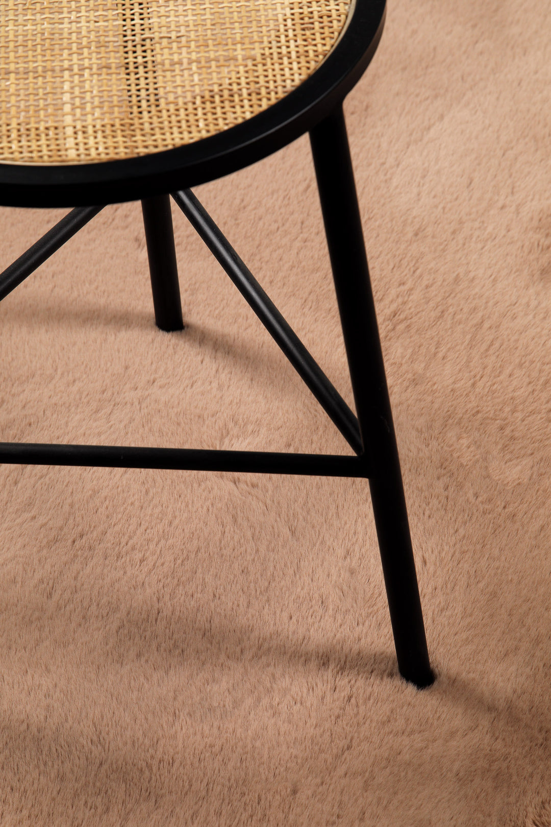 Alice Teppich apricot Hochflor rund