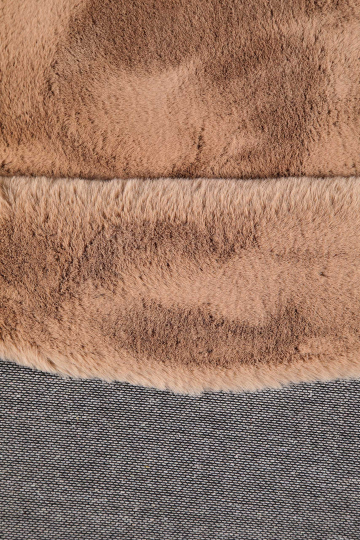 Alice Teppich apricot Hochflor rund