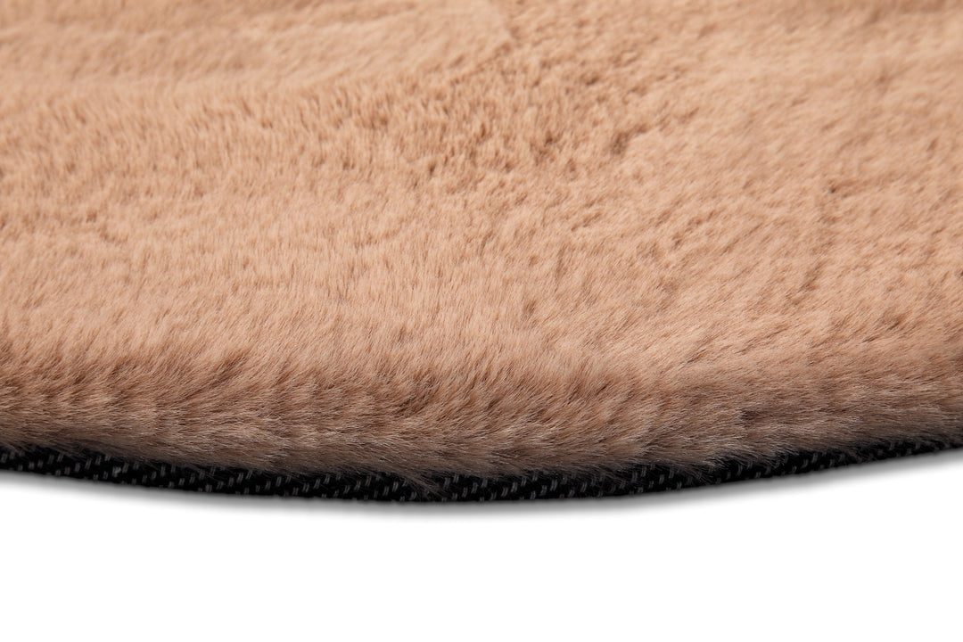 Alice Teppich apricot Hochflor rund