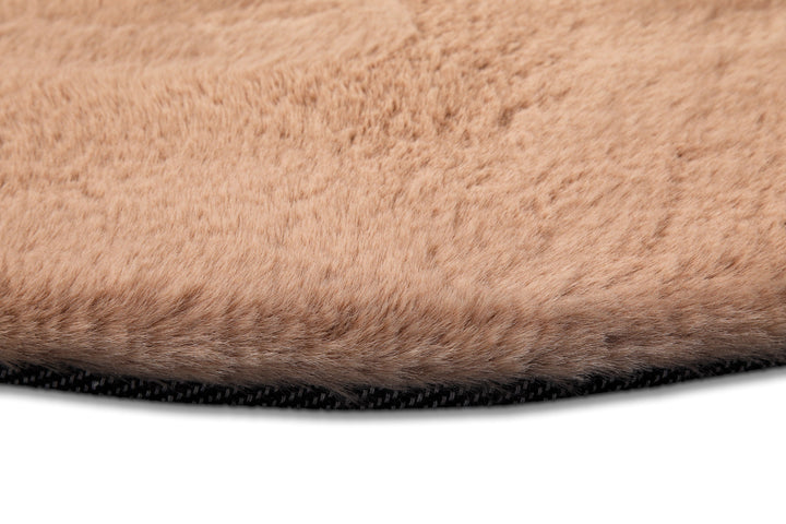 Alice Teppich apricot Hochflor rund