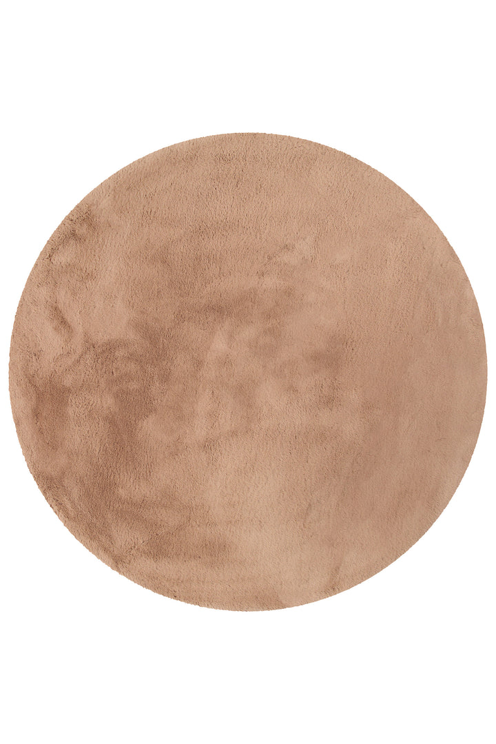 Alice Teppich apricot Hochflor rund