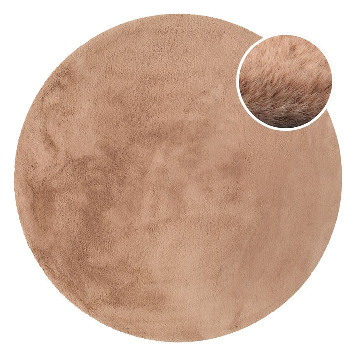 Alice Teppich apricot Hochflor rund