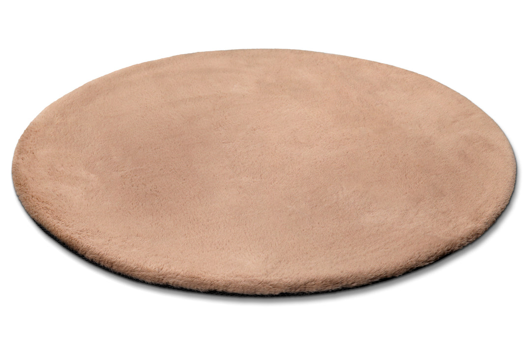 Alice Teppich apricot Hochflor rund