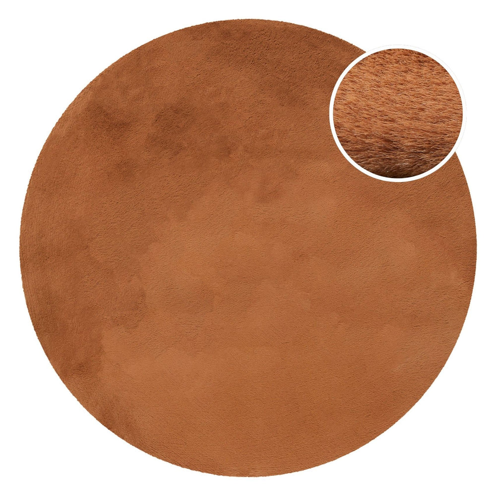 Alice Teppich terracotta Hochflor rund