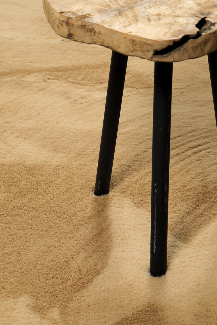 Alice Teppich sand Hochflor rund