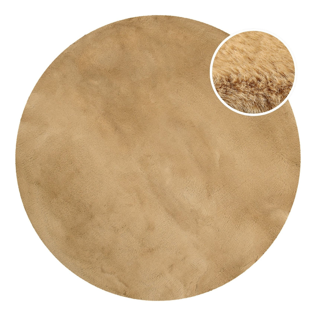 Alice Teppich sand Hochflor rund