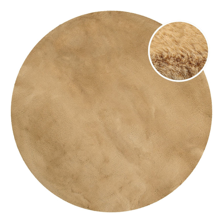 Alice Teppich sand Hochflor rund