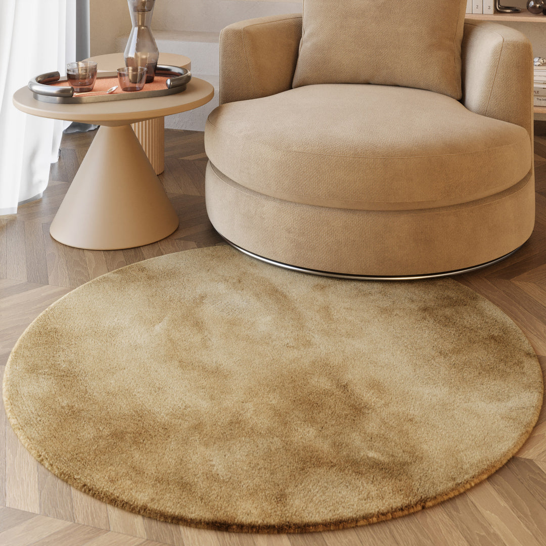 Esprit Teppich Rund Caramel Beige Hochflor Alice jetzt kaufen