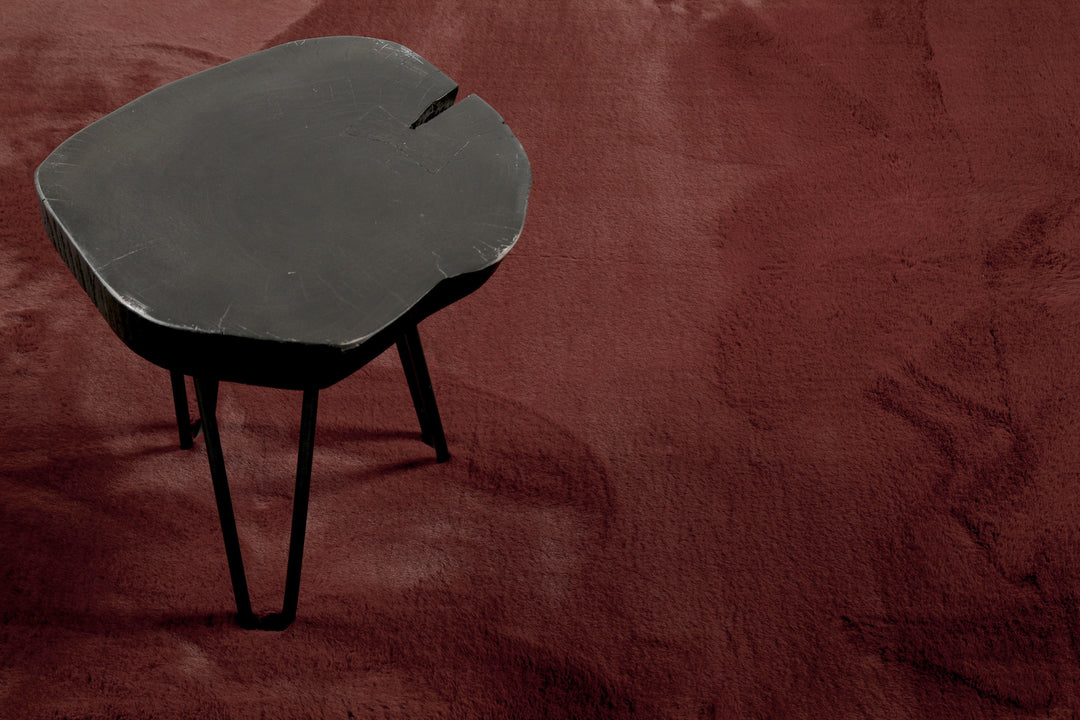 Esprit Teppich Rund Bordeaux Rot und sehr flauschig Hochflor "Alice"