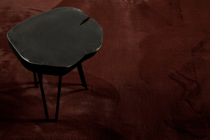 Alice Teppich bordeaux Hochflor rund