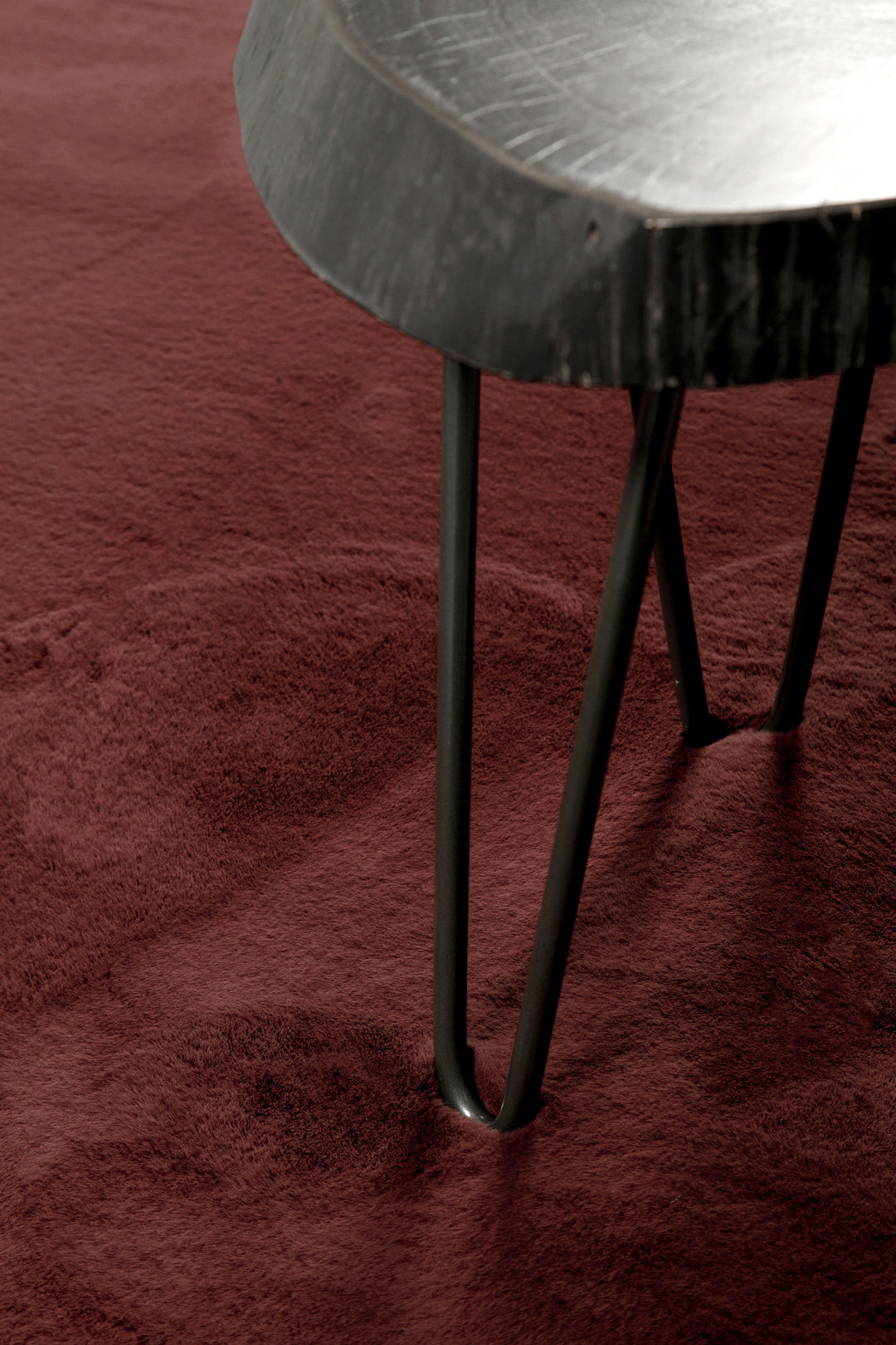 Esprit Teppich Rund Bordeaux Rot und sehr flauschig Hochflor "Alice"