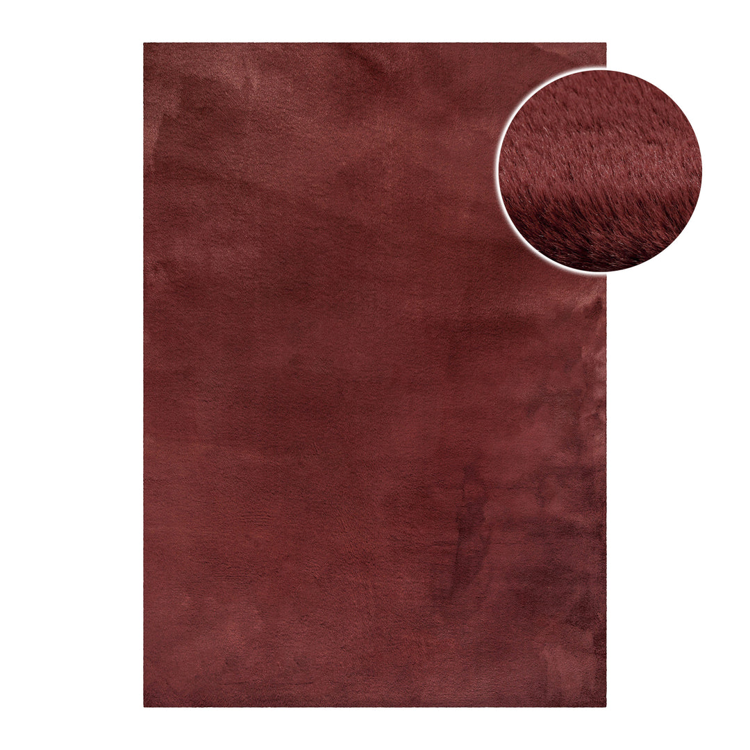 Esprit Teppich Bordeaux Rot und sehr flauschig Hochflor "Alice"