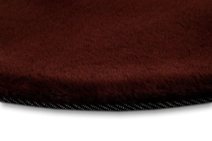 Alice Teppich bordeaux Hochflor rund
