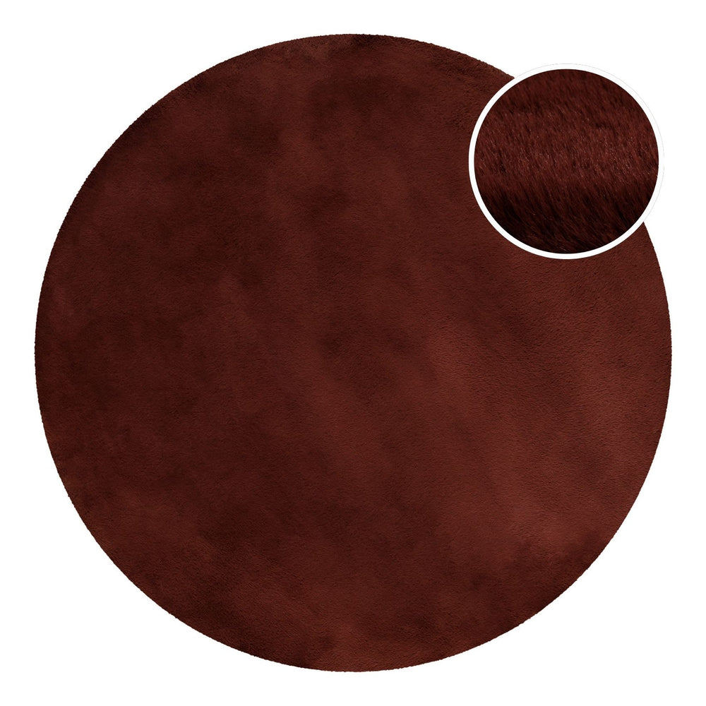 Alice Teppich bordeaux Hochflor rund