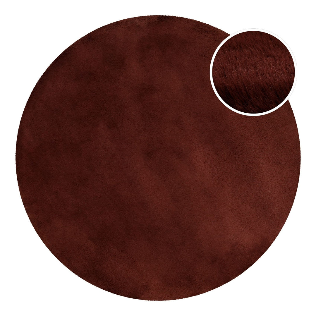 Alice Teppich bordeaux Hochflor rund
