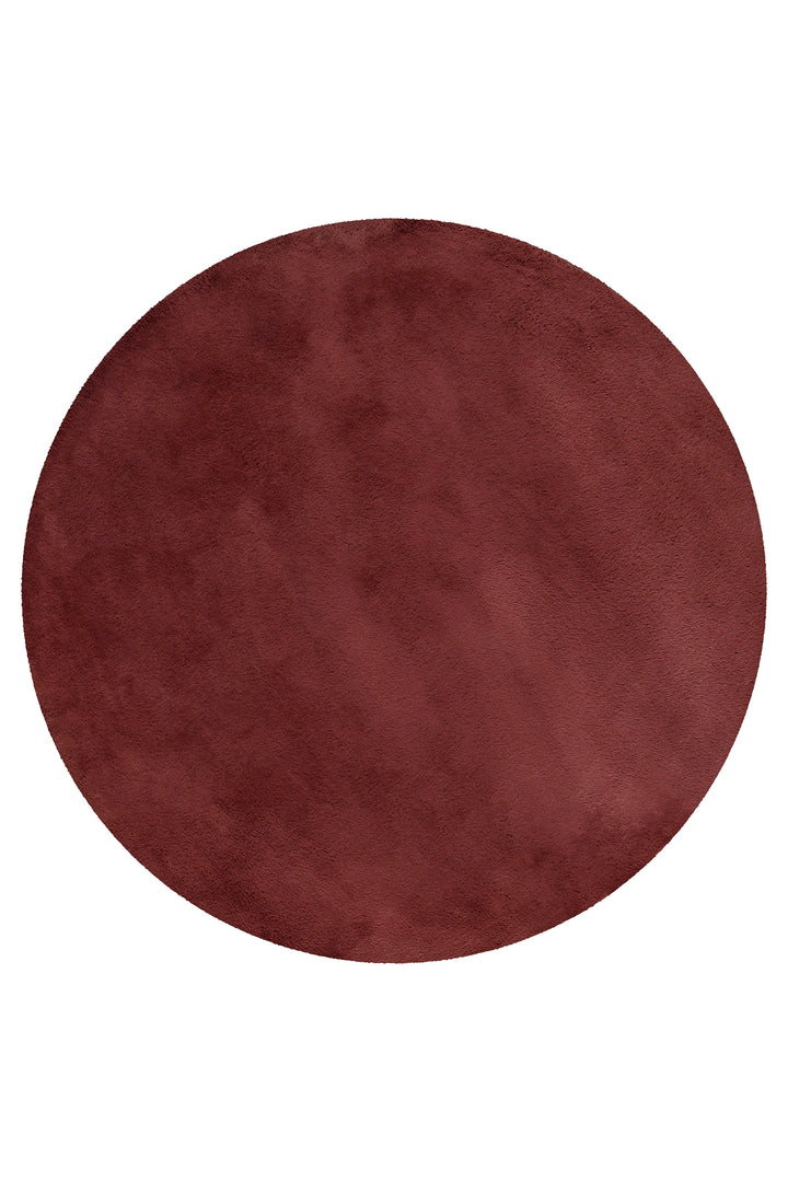 Esprit Teppich Rund Bordeaux Rot und sehr flauschig Hochflor "Alice"