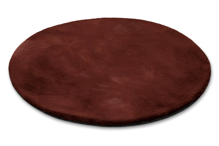 Alice Teppich bordeaux Hochflor rund