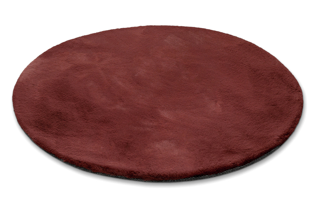 Esprit Teppich Rund Bordeaux Rot und sehr flauschig Hochflor "Alice"